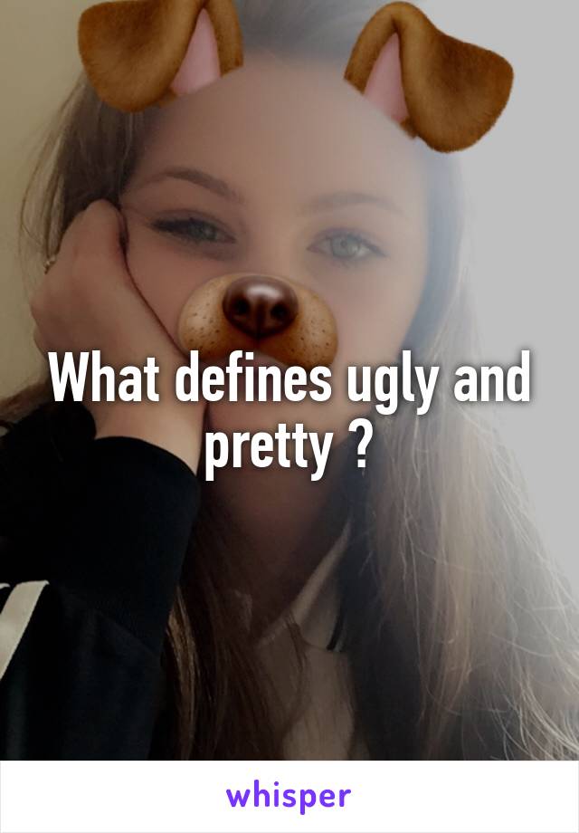 What defines ugly and pretty ?