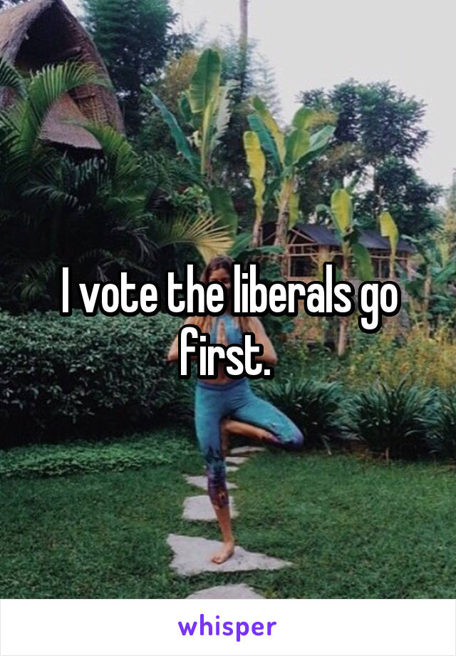 I vote the liberals go first. 