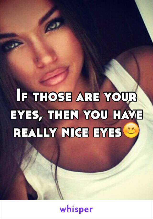 If those are your eyes, then you have really nice eyes😊