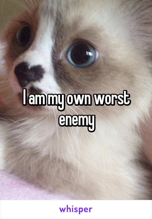 I am my own worst enemy