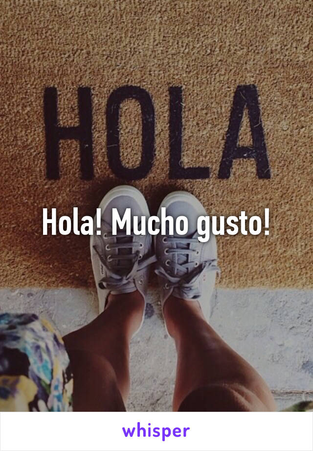 Hola! Mucho gusto!