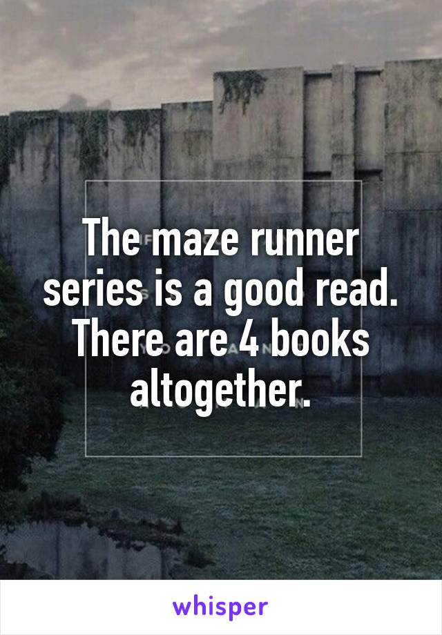 The maze runner series is a good read. There are 4 books altogether.