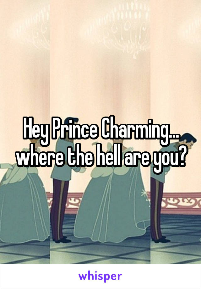 Hey Prince Charming... where the hell are you?