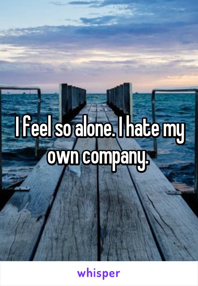 I feel so alone. I hate my own company. 