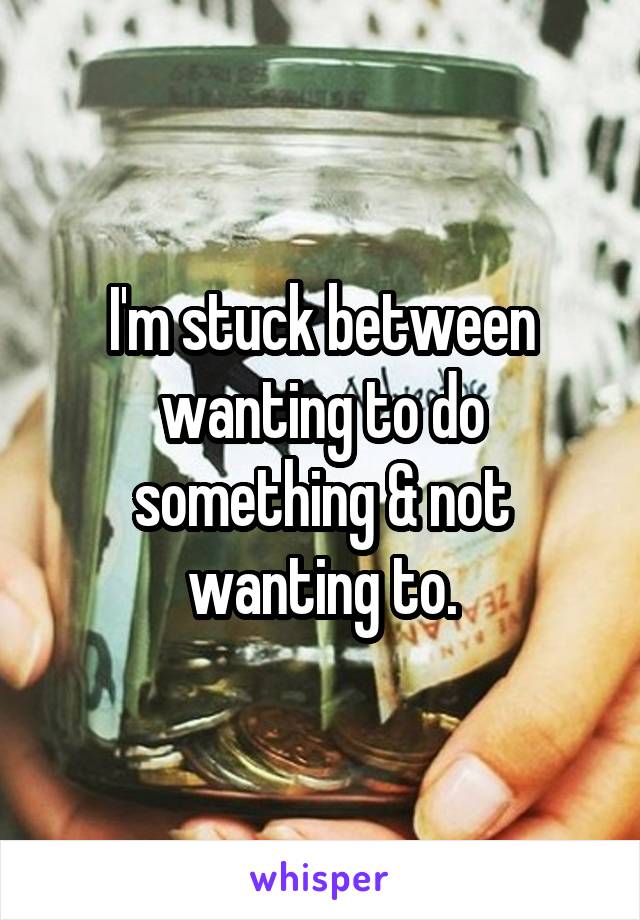 I'm stuck between wanting to do something & not wanting to.