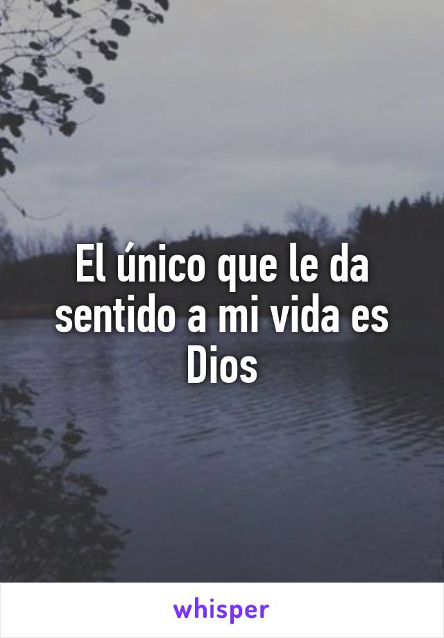 El único que le da sentido a mi vida es Dios