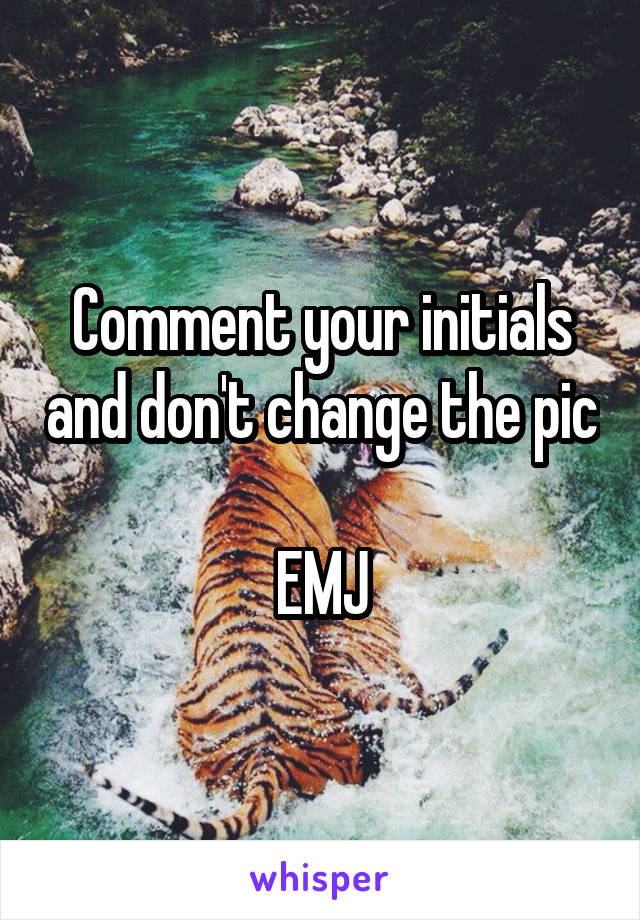 Comment your initials and don't change the pic

EMJ