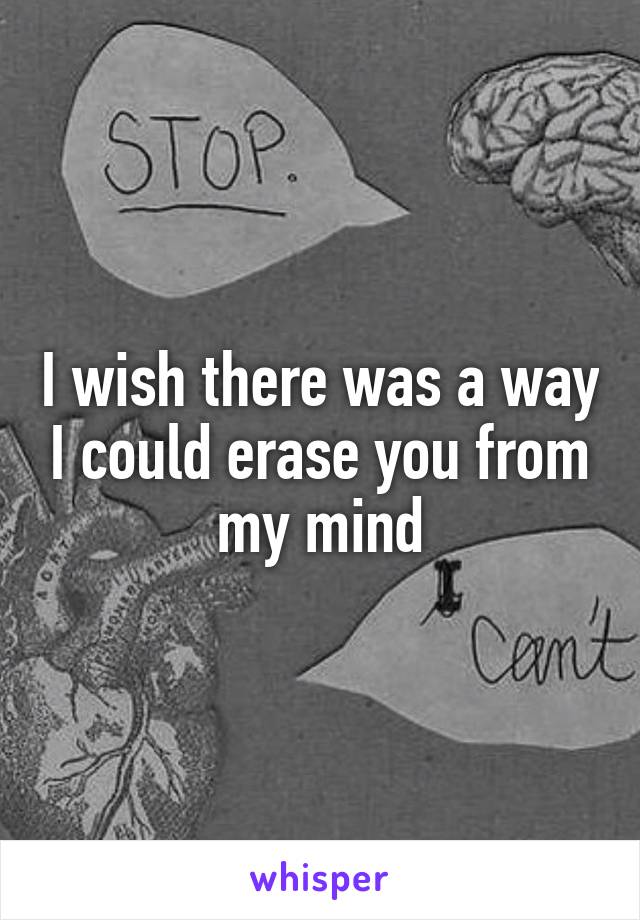 I wish there was a way I could erase you from my mind