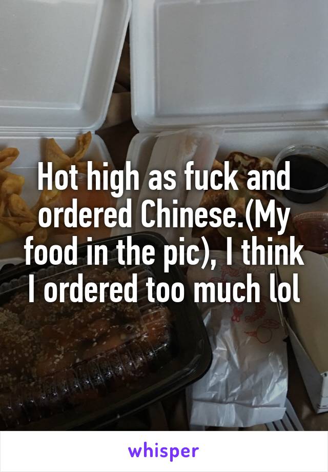 Hot high as fuck and ordered Chinese.(My food in the pic), I think I ordered too much lol