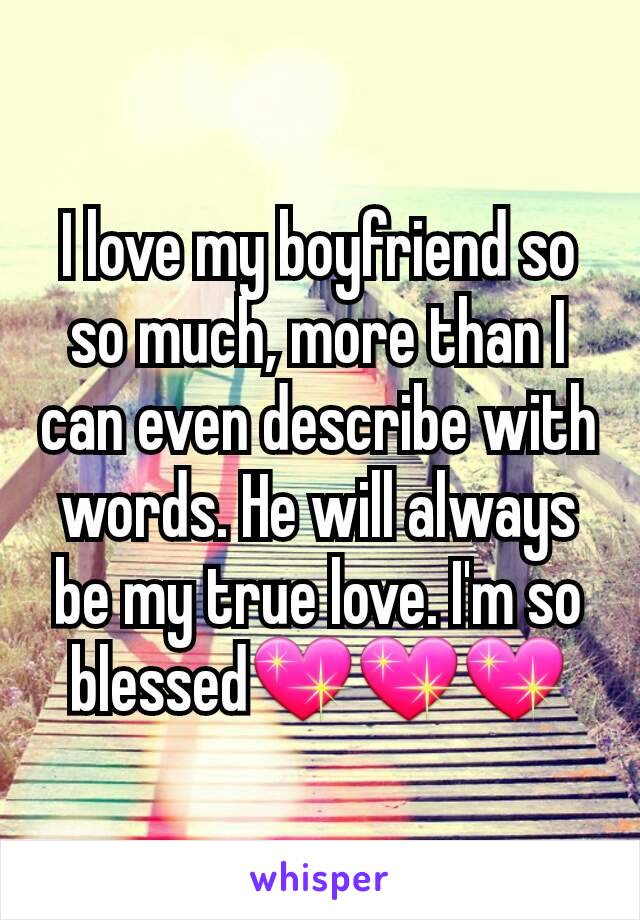 I love my boyfriend so so much, more than I can even describe with words. He will always be my true love. I'm so blessed💖💖💖