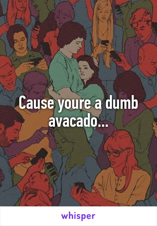 Cause youre a dumb avacado...