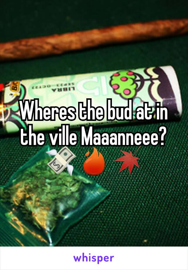 Wheres the bud at in the ville Maaanneee?
💸🔥🍁