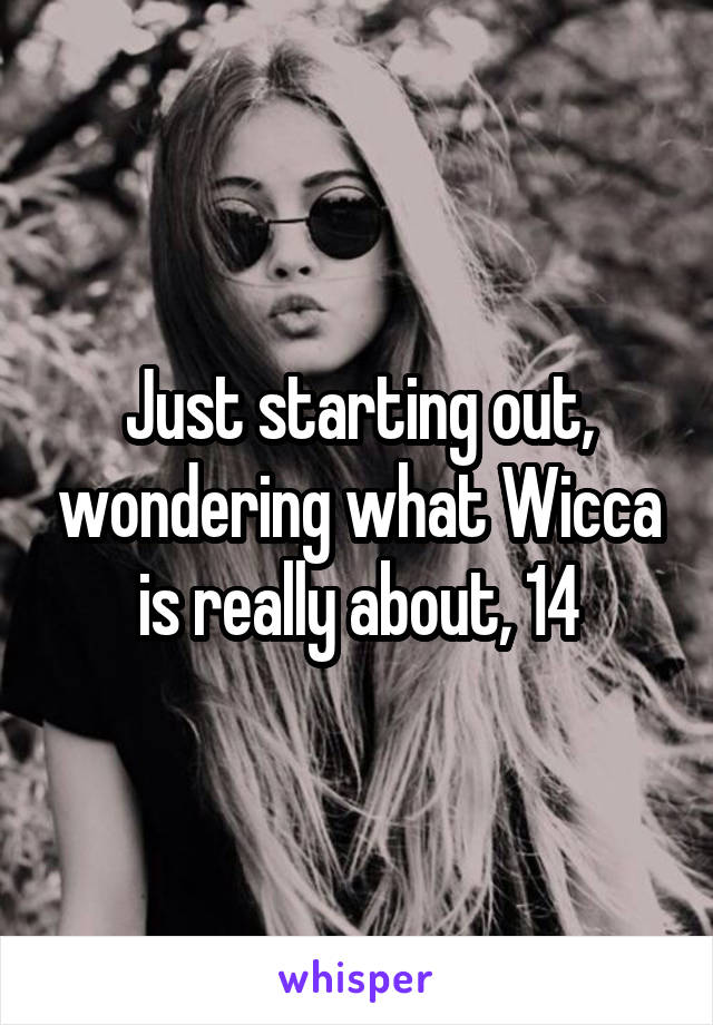 Just starting out, wondering what Wicca is really about, 14