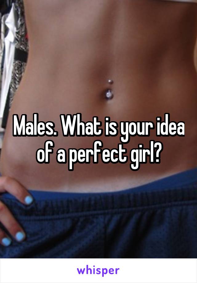 Males. What is your idea of a perfect girl?