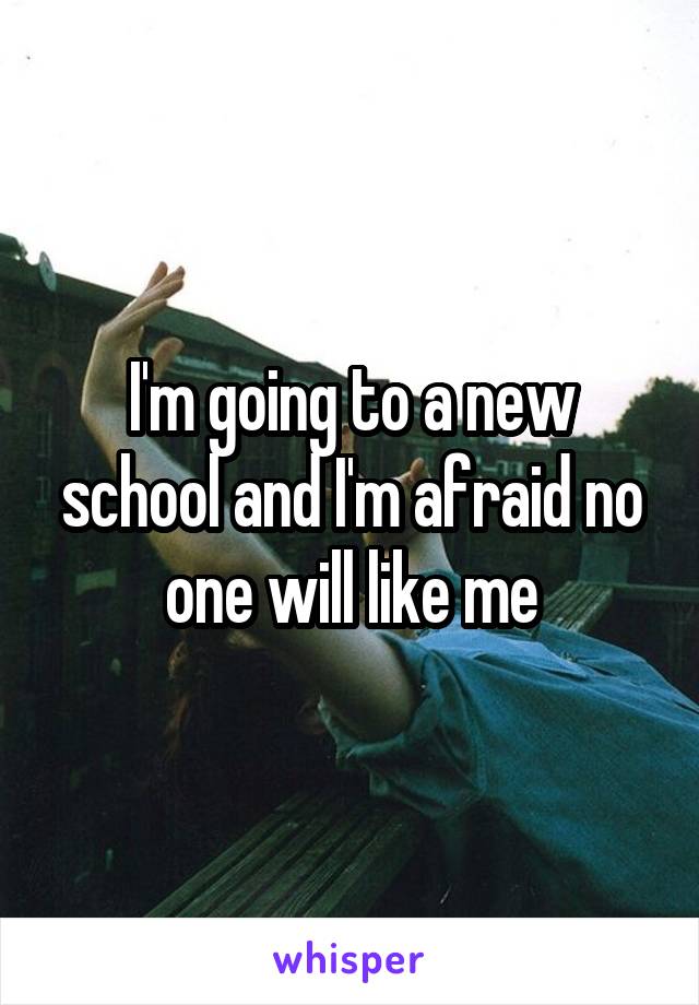 I'm going to a new school and I'm afraid no one will like me