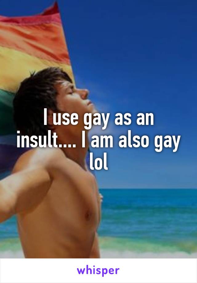 I use gay as an insult.... I am also gay lol