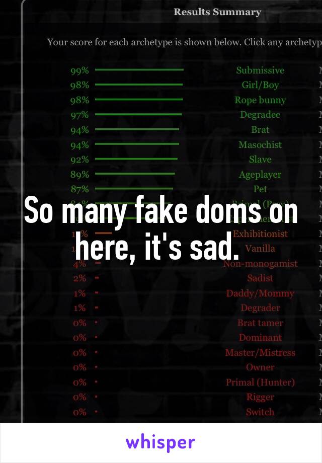 So many fake doms on here, it's sad. 