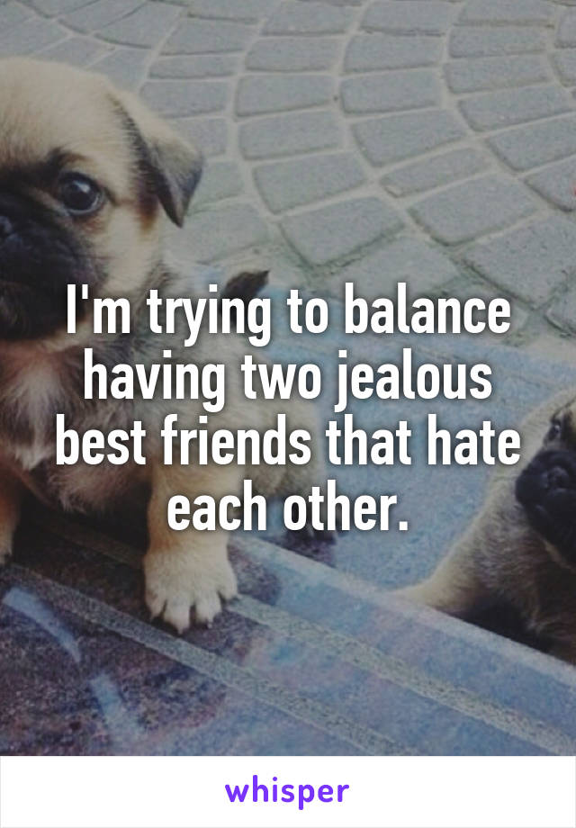 I'm trying to balance having two jealous best friends that hate each other.