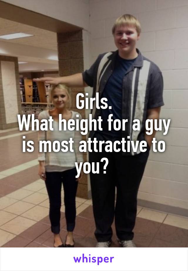 Girls.
What height for a guy is most attractive to you? 