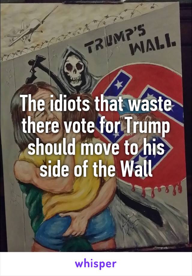 The idiots that waste there vote for Trump should move to his side of the Wall