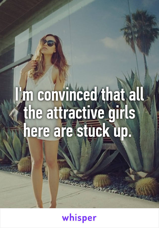 I'm convinced that all the attractive girls here are stuck up. 