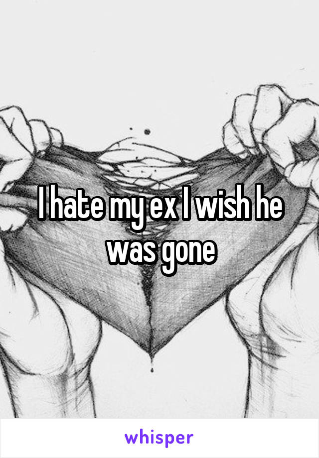 I hate my ex I wish he was gone