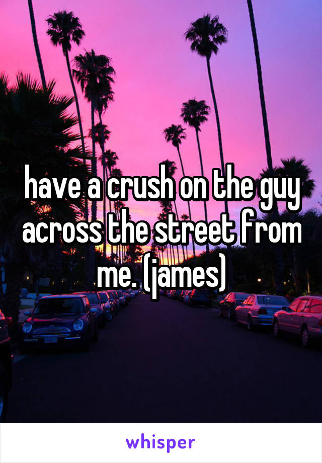 have a crush on the guy across the street from me. (james)