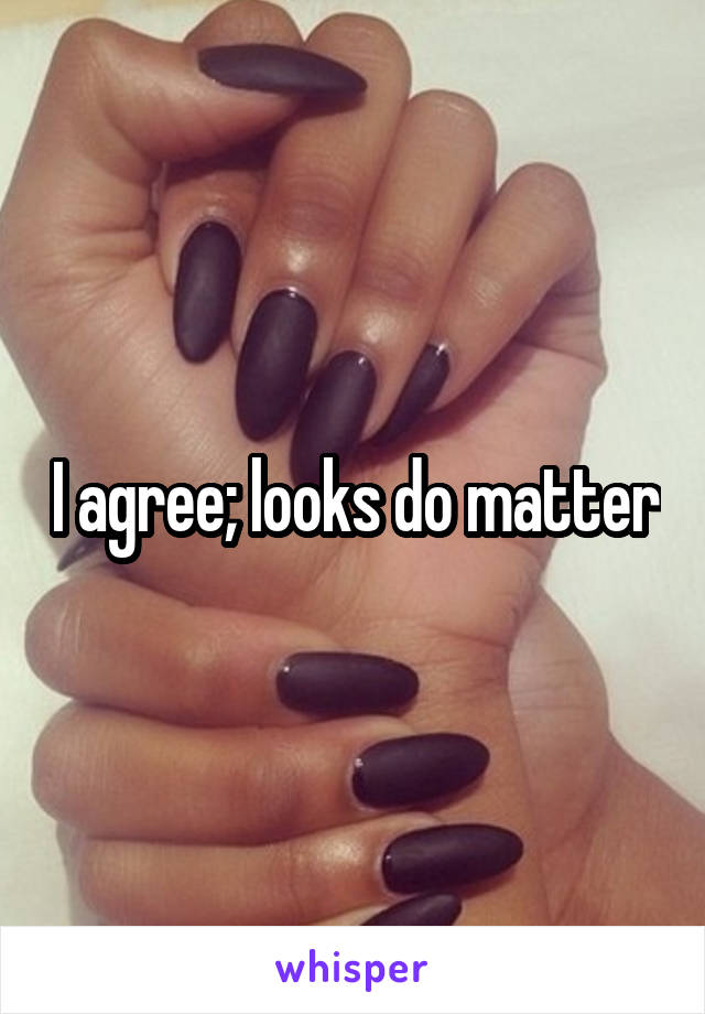 I agree; looks do matter