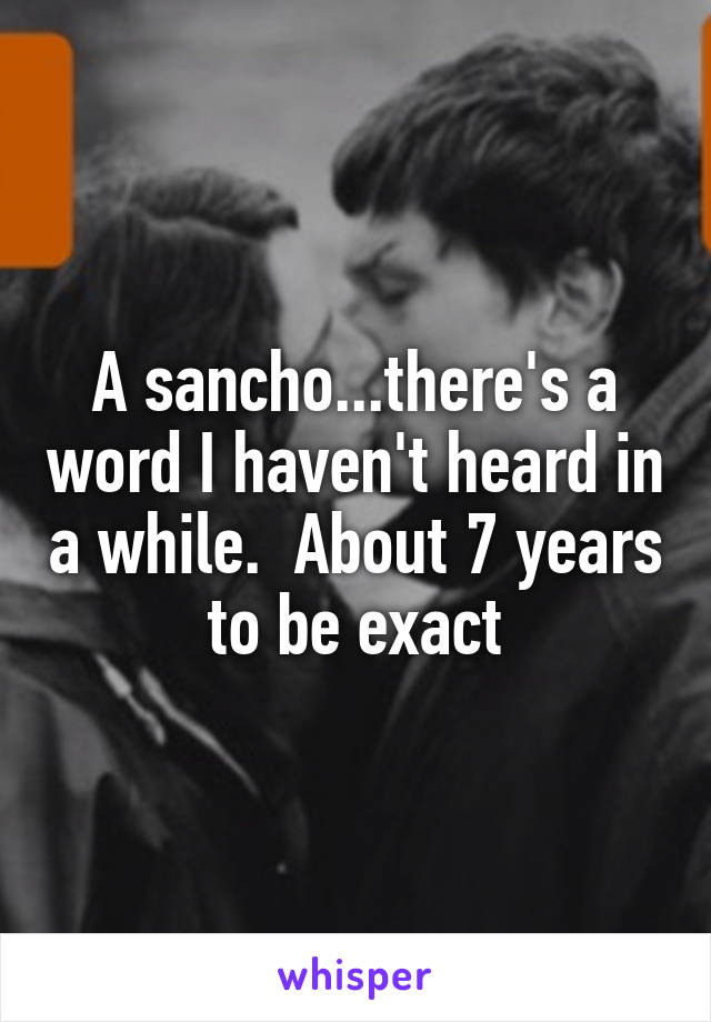 A sancho...there's a word I haven't heard in a while.  About 7 years to be exact