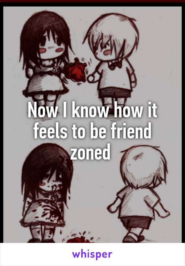 Now I know how it feels to be friend zoned 