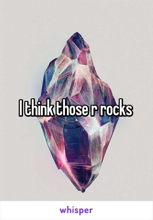 I think those r rocks 