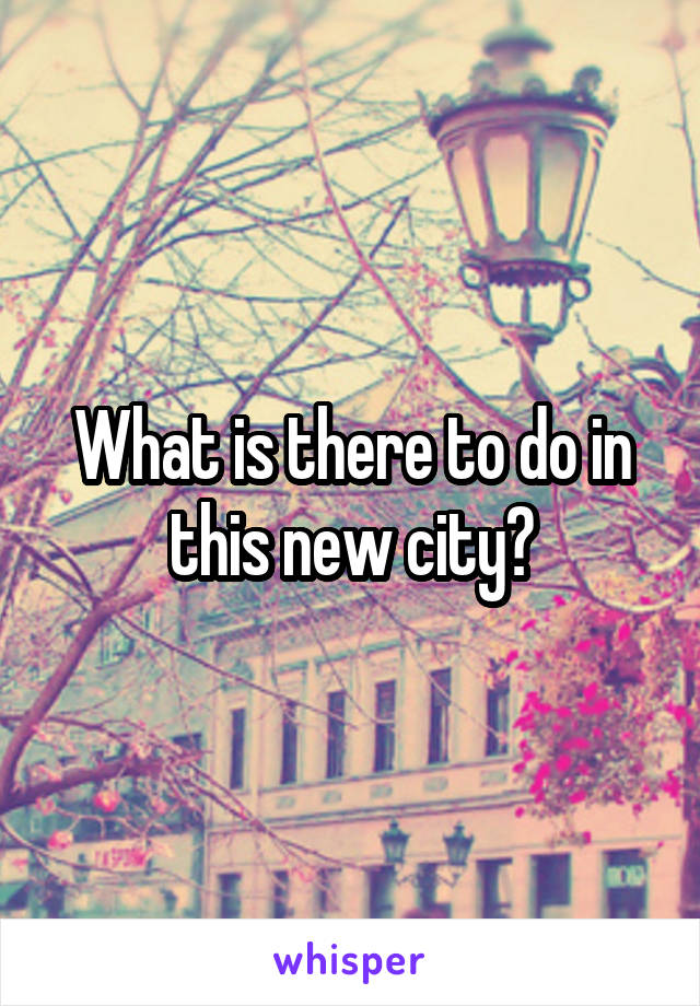 What is there to do in this new city?