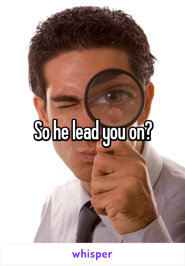 So he lead you on?