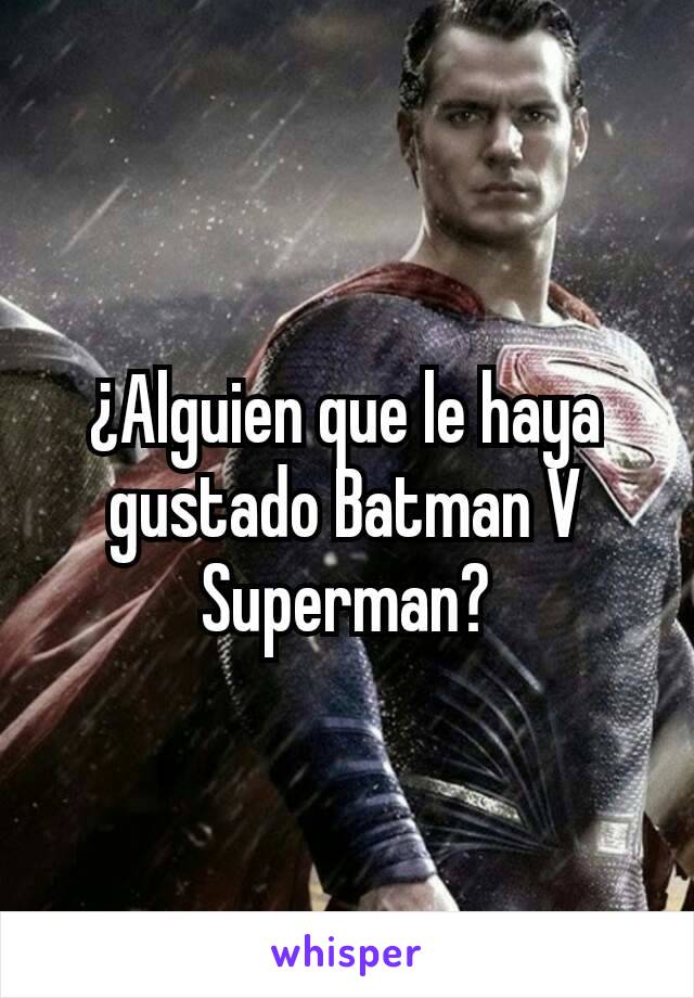 ¿Alguien que le haya gustado Batman V Superman?