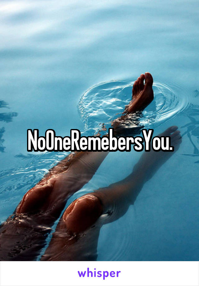 NoOneRemebersYou.