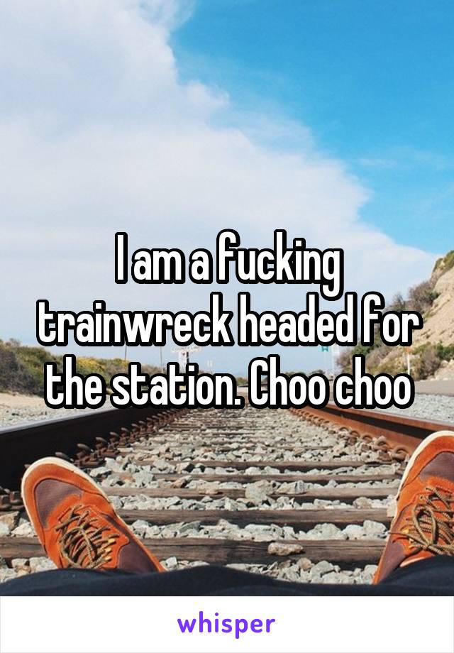 I am a fucking trainwreck headed for the station. Choo choo