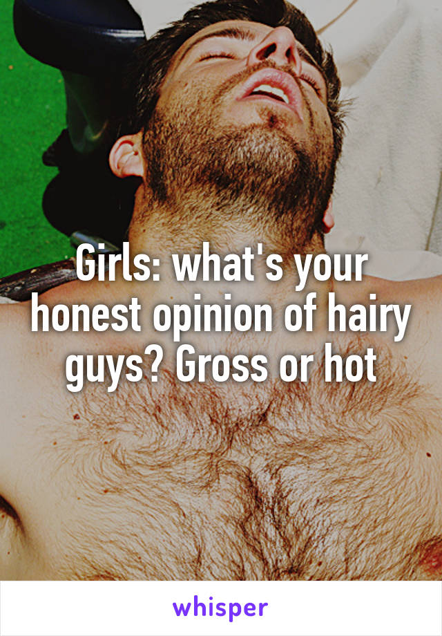 Girls: what's your honest opinion of hairy guys? Gross or hot