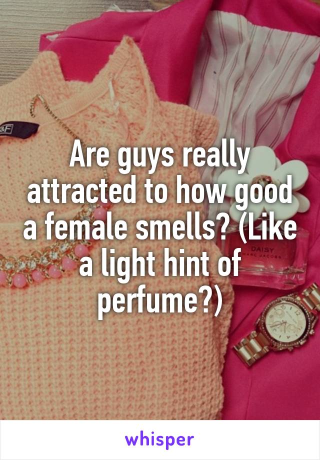 Are guys really attracted to how good a female smells? (Like a light hint of perfume?)