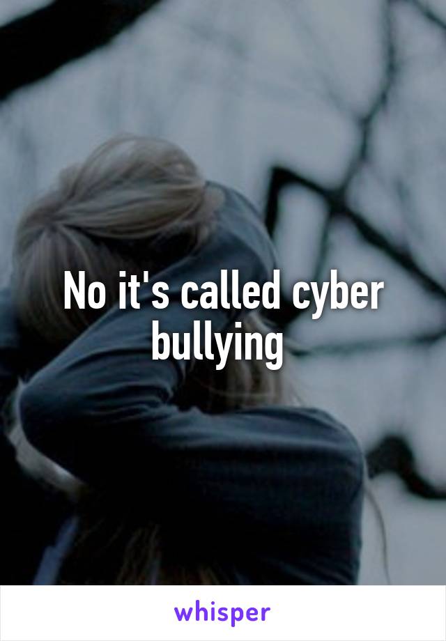 No it's called cyber bullying 