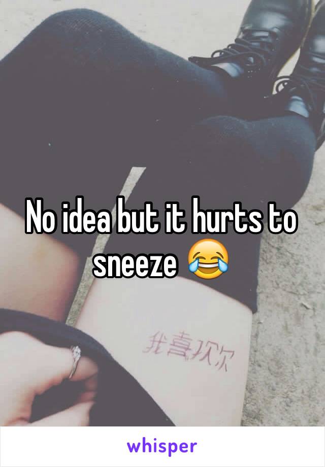 No idea but it hurts to sneeze 😂