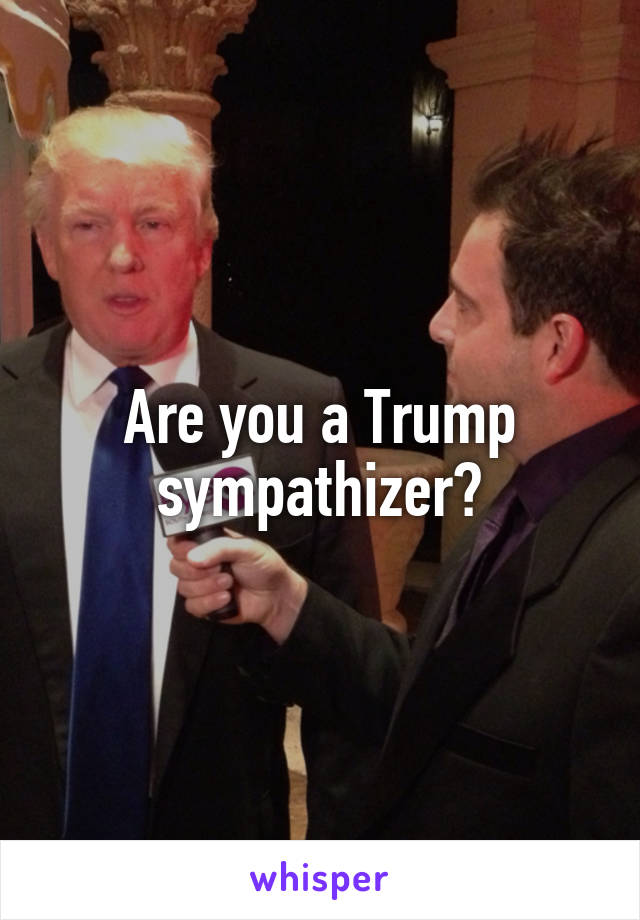 Are you a Trump sympathizer?