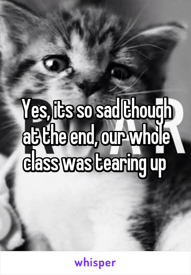 Yes, its so sad though at the end, our whole class was tearing up 