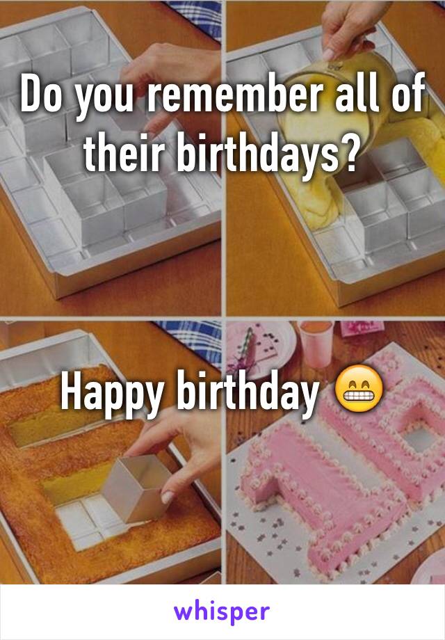 Do you remember all of their birthdays?



Happy birthday 😁


