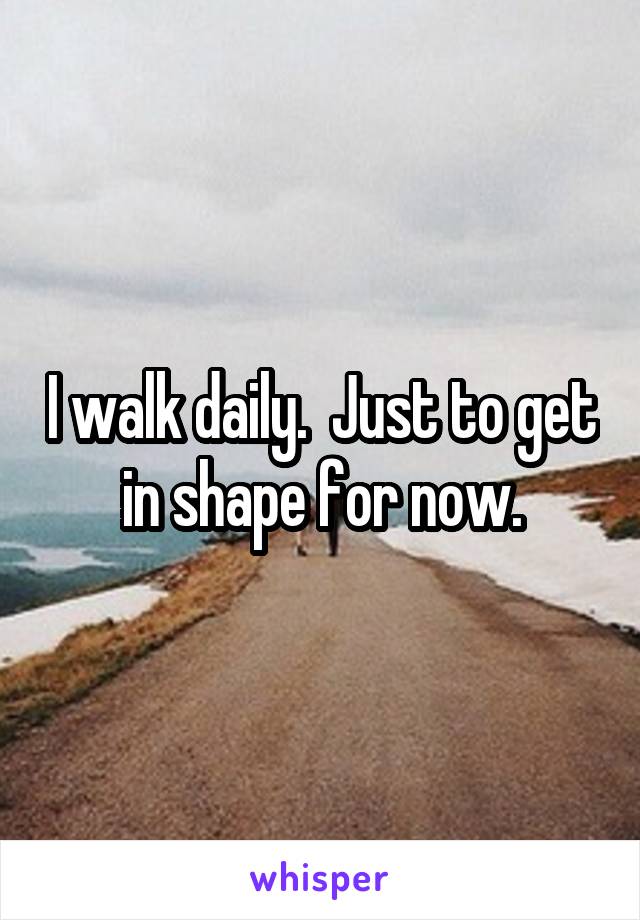 I walk daily.  Just to get in shape for now.