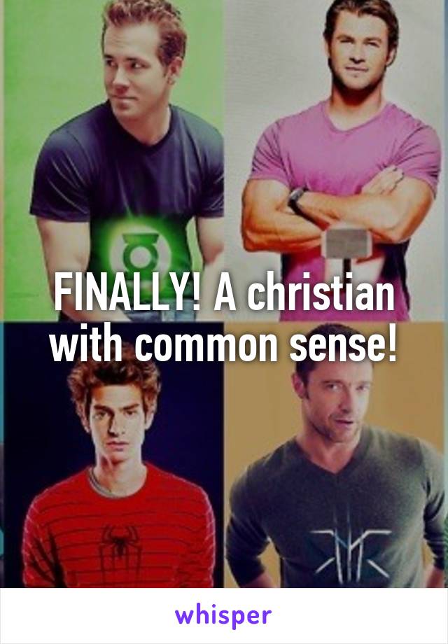 FINALLY! A christian with common sense!