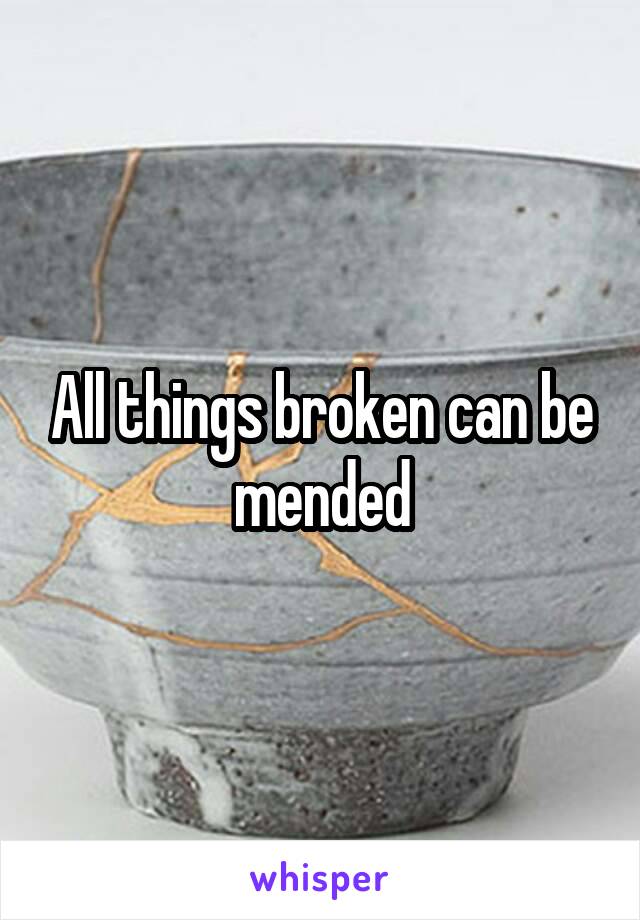 All things broken can be mended