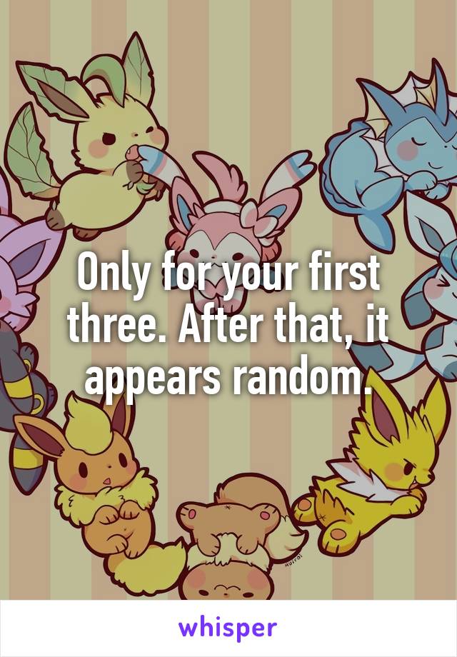 Only for your first three. After that, it appears random.