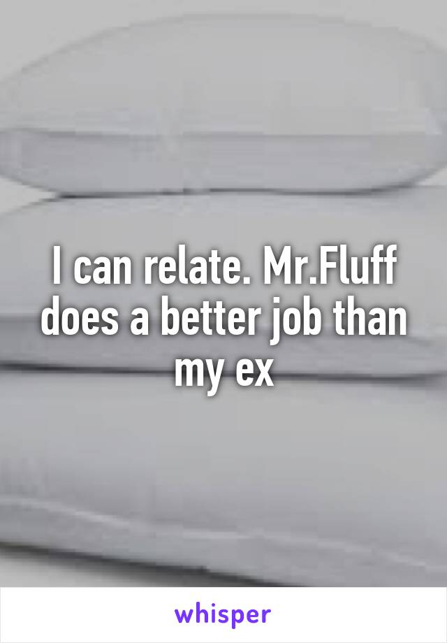 I can relate. Mr.Fluff does a better job than my ex