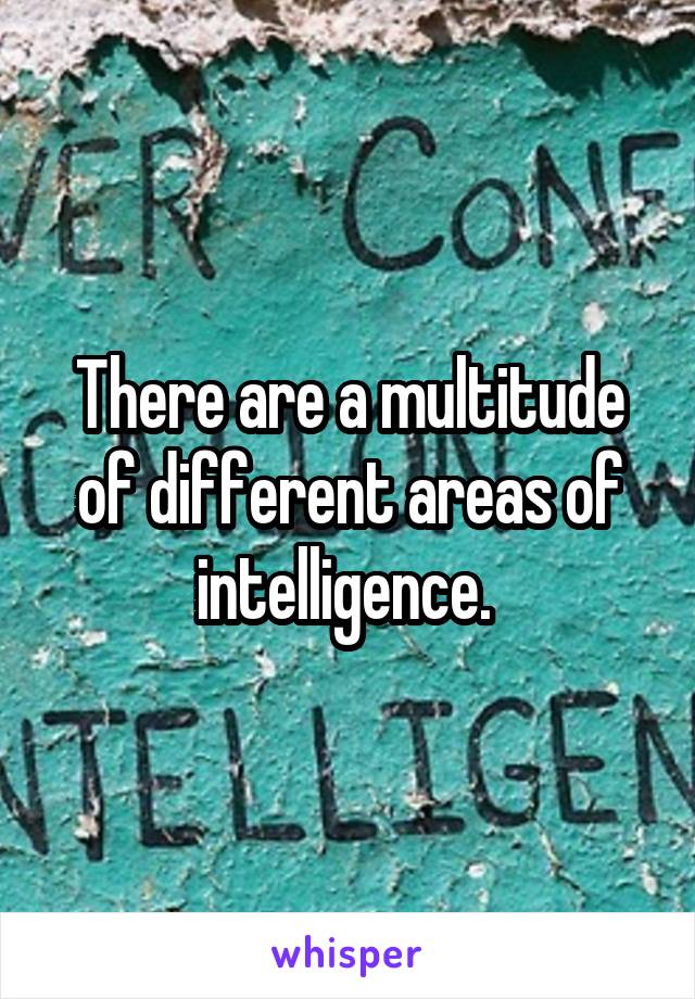 There are a multitude of different areas of intelligence. 