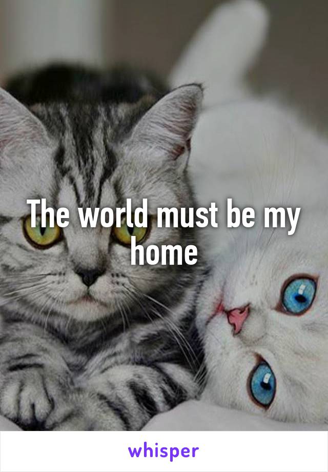 The world must be my home
